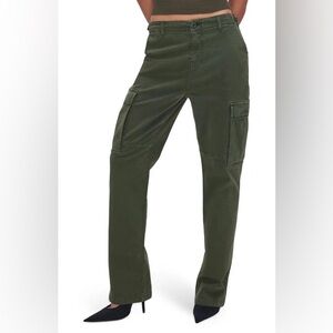Nwt Good American uniform cargo‎ pants Green Cargo